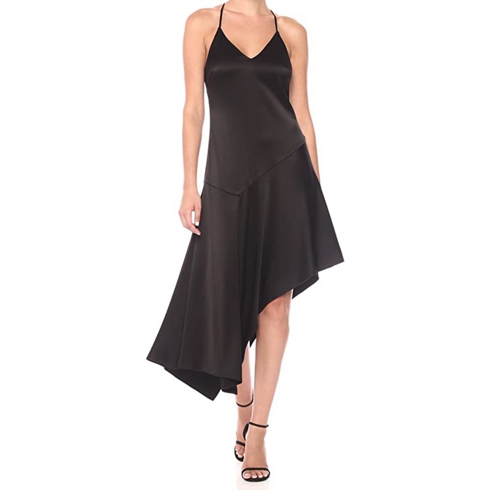 Halston Heritage Size 6, Black Satin Dress